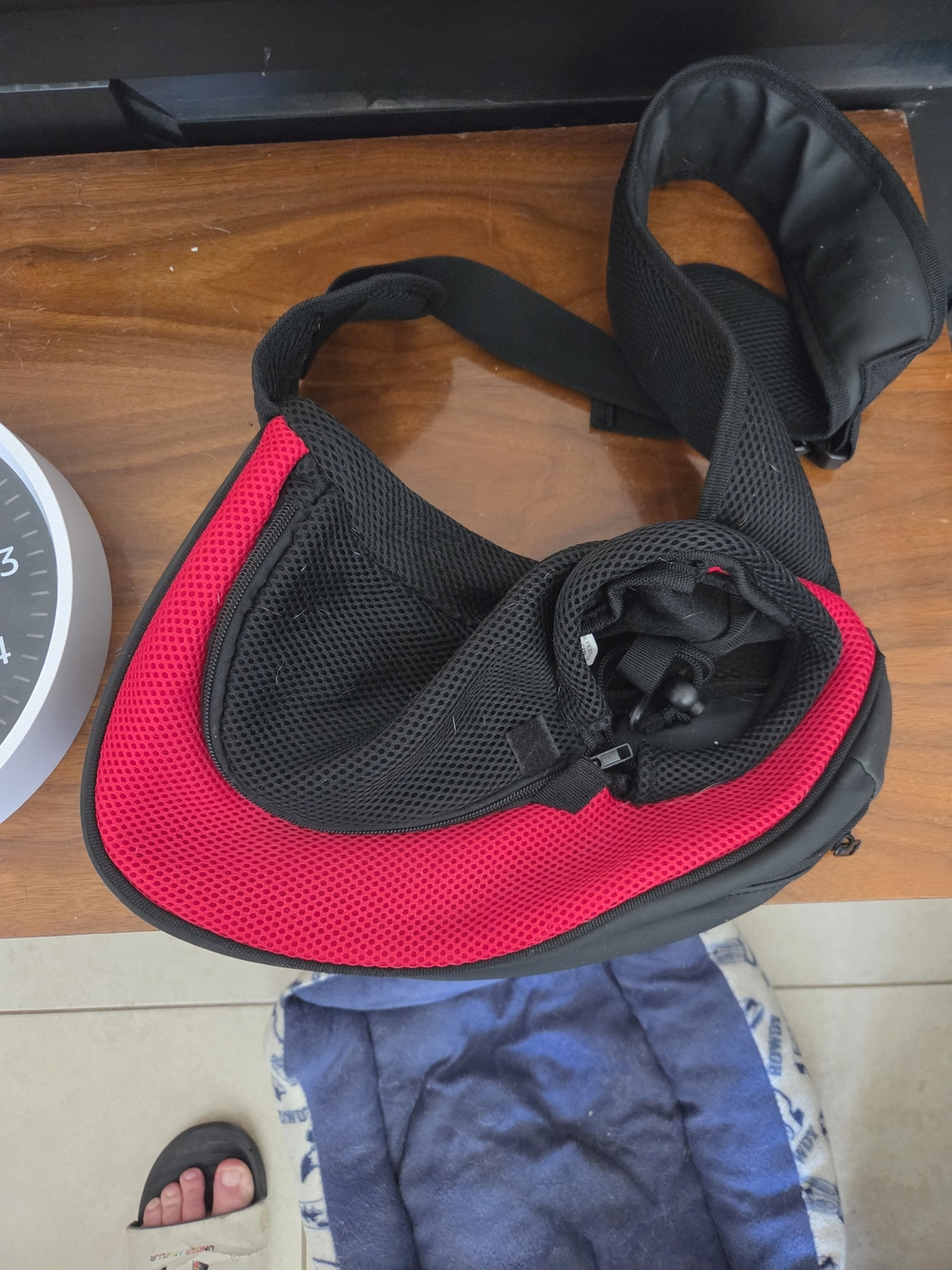 XS Doggie Black & Red Sling Shoulder Bag